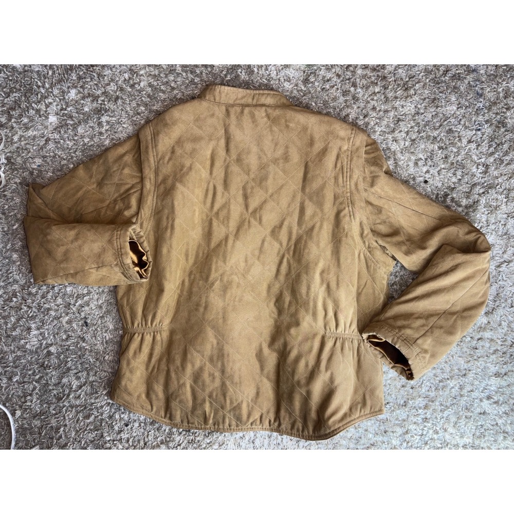 Weatherproof Tan Quilted Convertible Jacket Vest Faux Suede XL - Picture 3 of 5